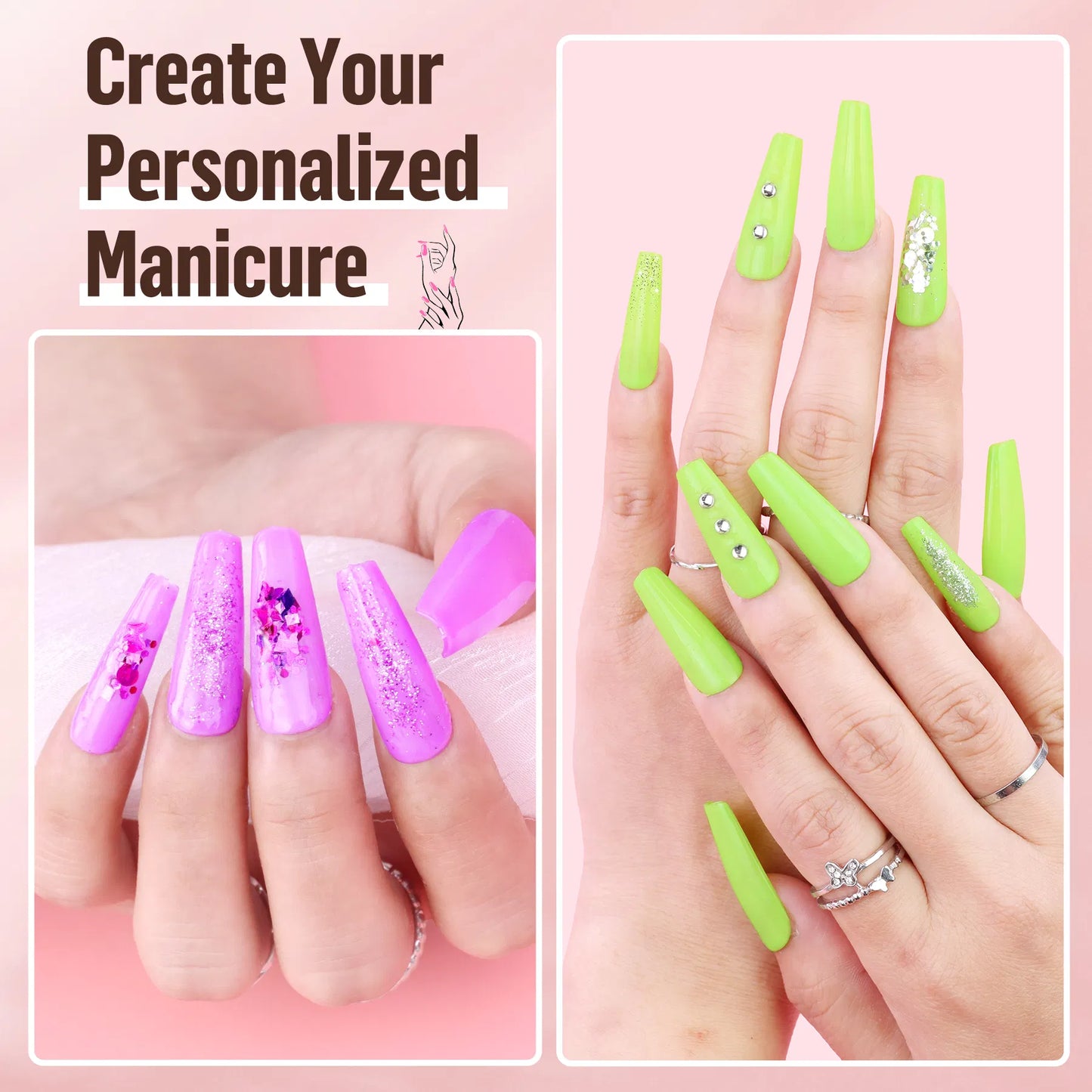 Acrylic Nail Kit With Drill, 4 Colors Gel Polish And UV Light Nail Kit, Birthday Gifts For Women, Valentines Day Gifts For Girl, Professional Nails Kit Acrylic Set With Everything For Beginners