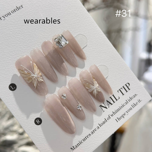 Handmade Long Ice-transparent Hand-painted Three-dimensional Butterfly